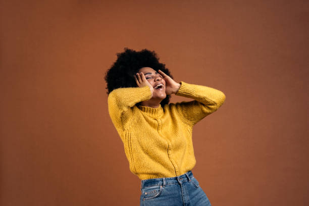 istock Expressive Afro Girl in Studio 1416446129