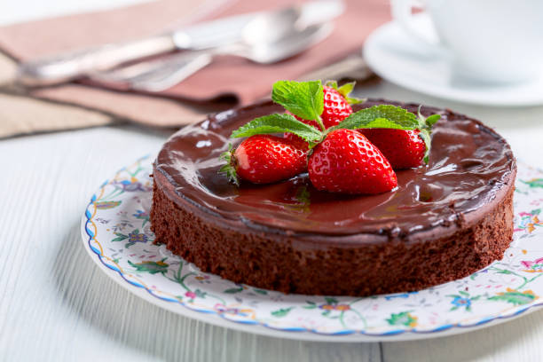 istock Low-calorie brownie dessert. 1416451560