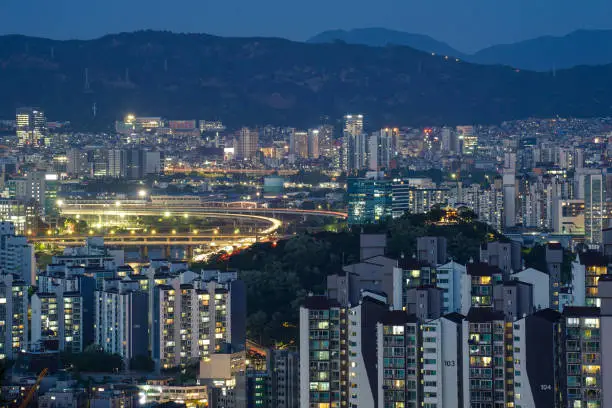Photo of The night view of Jung-gu, Seoul, Korea
