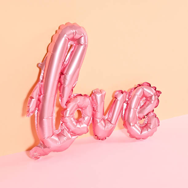 istock Love romantic pink balloon for Valentine's day background 1416476986