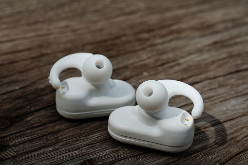 Small white Wireless headphones
