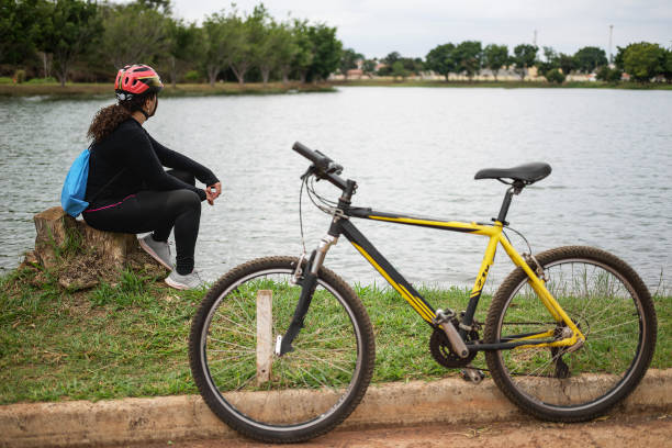 istock Cycling break to appreciate nature 1416480365