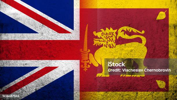 National Flag Of United Kingdom Union Jack With Republic Of Sri Lanka  National Flag Grunge Background Stock Illustration - Download Image Now -  iStock