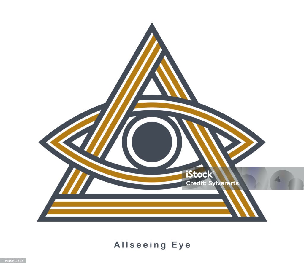 All Seeing Eye In Triangle Pyramid Vector Ancient Symbol In Modern Linear  Style Isolated On White Eye Of God Masonic Sign Secret Knowledge Illuminati  Stock Illustration - Download Image Now - iStock