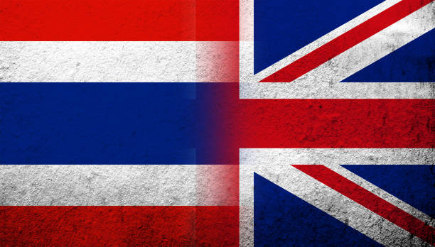 National Flag Of United Kingdom Union Jack With The Kingdom Of Thailand  National Flag Grunge Background Stock Illustration - Download Image Now -  iStock