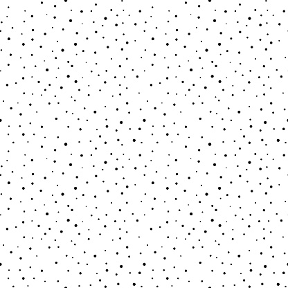 Seamless Random Black Dot Pattern on White Background