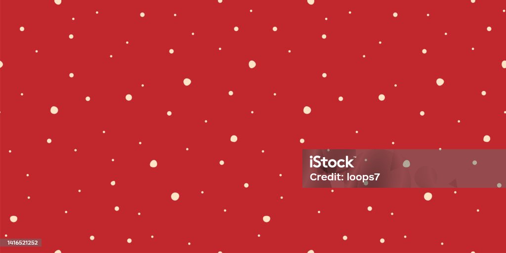 White Dots on Red Background - Pixel Perfect Seamless Pattern Red Seamless Pattern Snow stock vector