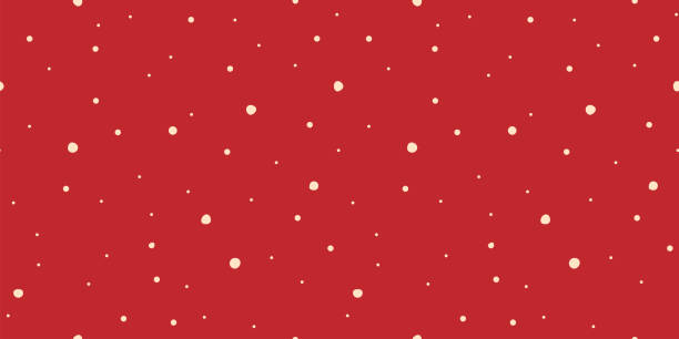 White Dots on Red Background - Pixel Perfect Seamless Pattern vector art illustration