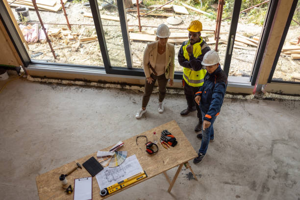 istock Viewing plans for renovation house 1416524274