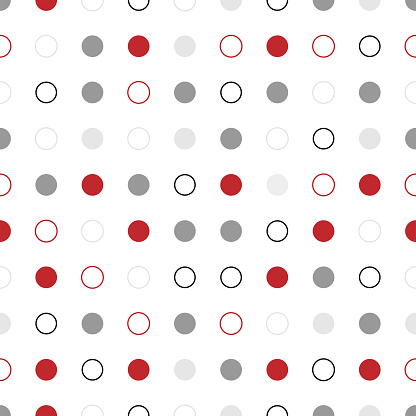 Seamless Pattern of Polka Dots over White Background