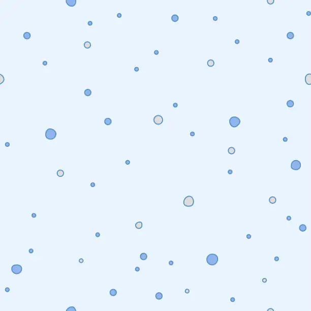 Vector illustration of Various Size Hand Drawn Dots on Light Blue Background - Pixel Perfect Seamless Pattern