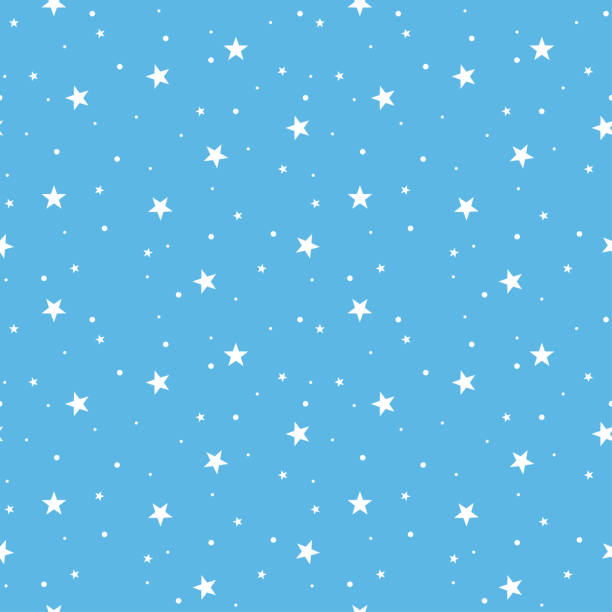 Stars and Dots Seamless Pattern - Pixel Perfect vector art illustration