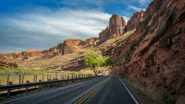 istock Single line highway in Utah, USA 1416548638