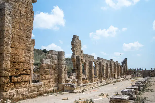 The Palestra, building dedicated to Emperor Claudius (AD 41-45). Ancient Greek colony from 7th century BC, conquered by Persians and Alexander the Great in 334 BC. Turkey