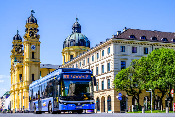 typical bus in munich - germany stock photo