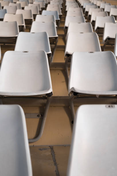 istock Stadium seats in white and blue color. 1416589043