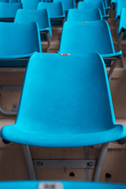 istock Stadium seats in blue color. 1416589069