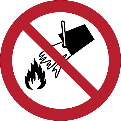 Do Not Extinguish With Water Symbol, Vector Illustration, Isolate White Background Icon.