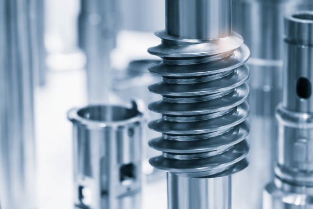 istock Many types of metal details industrial design background, engineering technology concept 1416594469