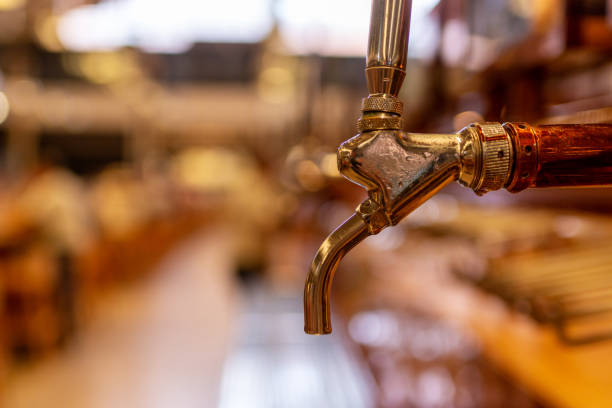 istock Beer tap with water drops close-up 1416597159