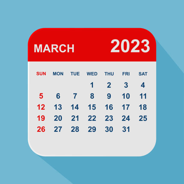 istock March 2023 Calendar Leaf. Week starts on Sunday. Business vector illustration 1416605690