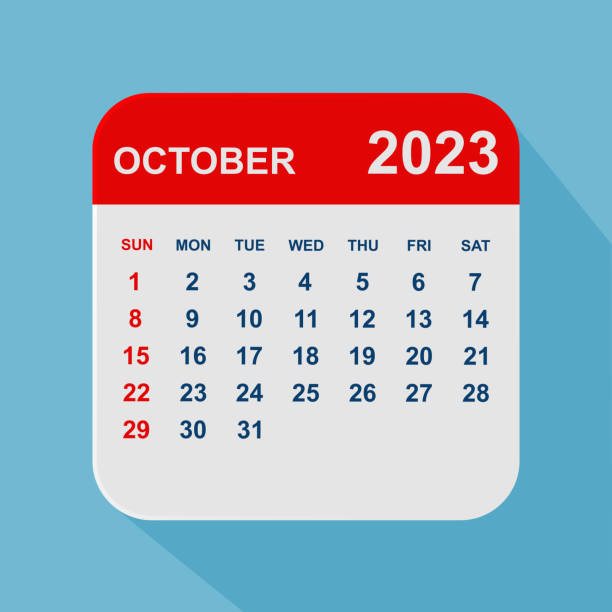 istock October 2023 Calendar Leaf. Week starts on Sunday. Business vector illustration 1416605789