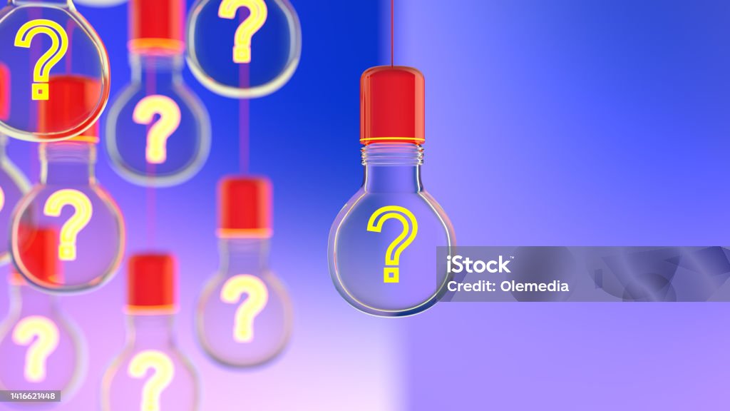 Question Mark Innovative Innovation And New Ideas Lightbulb Concept With Question Mark Stock ...