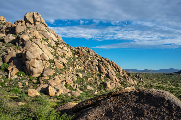 istock Sonoran desert landscape with boulder mountain 1416622436