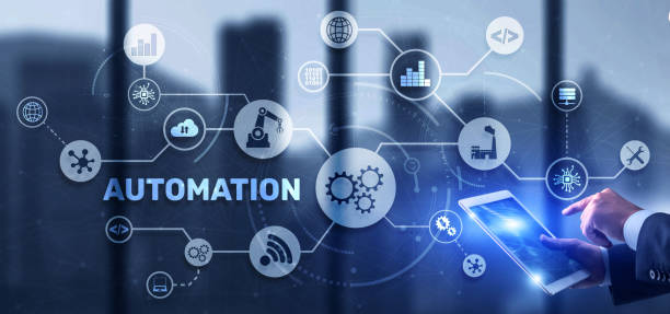 innovación conceptual de automatización. mejorar las soluciones de productividad para su negocio - double click fotos fotografías e imágenes de stock