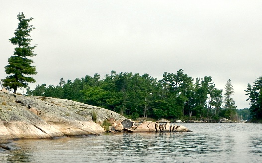 Weathered Granite Islands and Pine Trees, Georgian Bay Ontario Canada