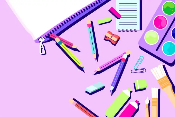 Vector illustration of School supplies