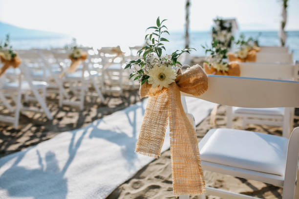 istock Beautiful wedding arch on the beach 1416699949