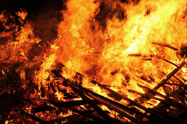istock Strong burning wood at night 1416702822