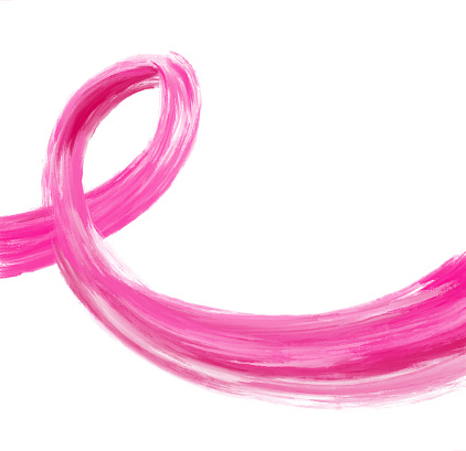 breast cancer awareness ribbon painted brush stroke template