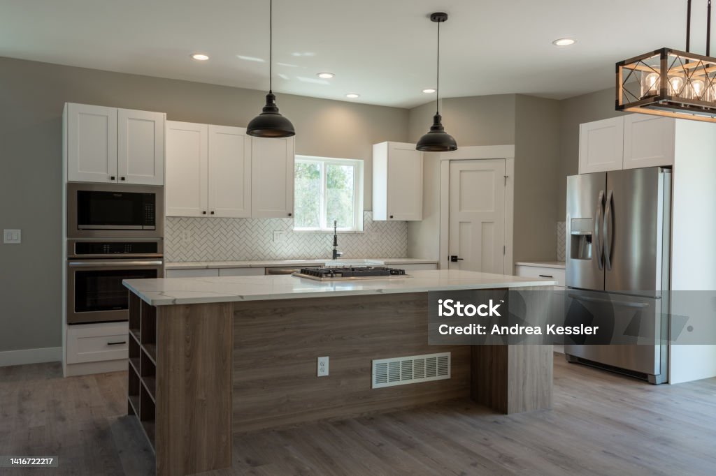 Real Estate. Home interior. Real Estate. Home interior. Empty house for sale. Kitchen Stock Photo