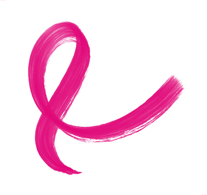 breast cancer awareness ribbon painted brush stroke design element