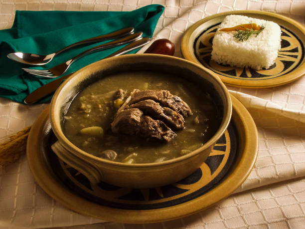 istock Typical Colombian cuisine soups - cuchuco with backbone 1416777083