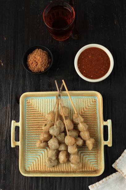 Cilok Goreng Borma, Indonesian Traditional Snack Made from Tapioca Flour, Shaped Balls and Deep Fried