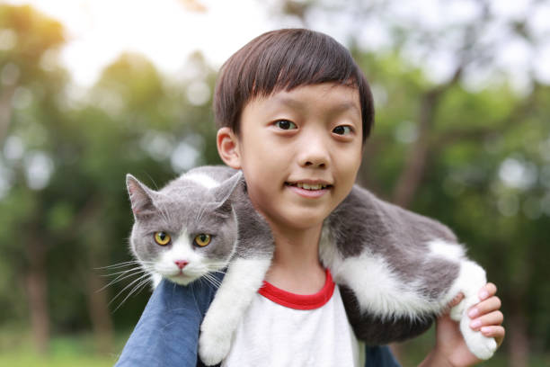 istock Little boy and his cat 1416777932