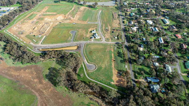 istock Aerial views of housing development construction 1416779991