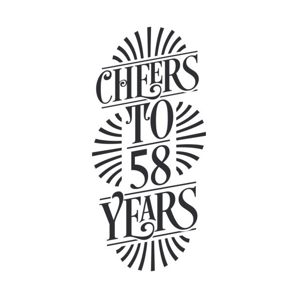 58 years vintage birthday celebration, Cheers to 58 years