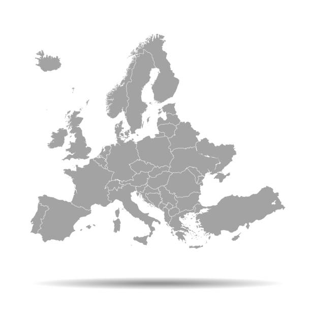 Europe map vector of the Europe map denmark germany map stock illustrations