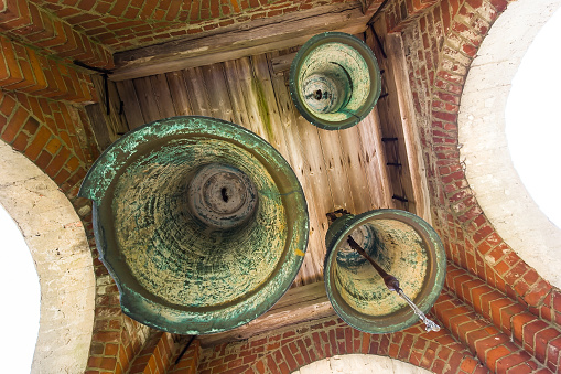 Blizneva Old Believers Church's bell tower with three bells, Latvia.
