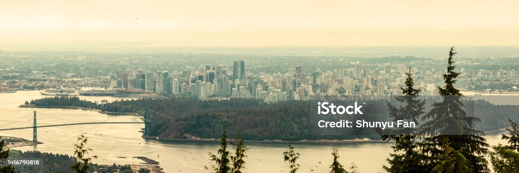 Downtown Vancouver, British Columbia, Canada Aerial View Stock Photo