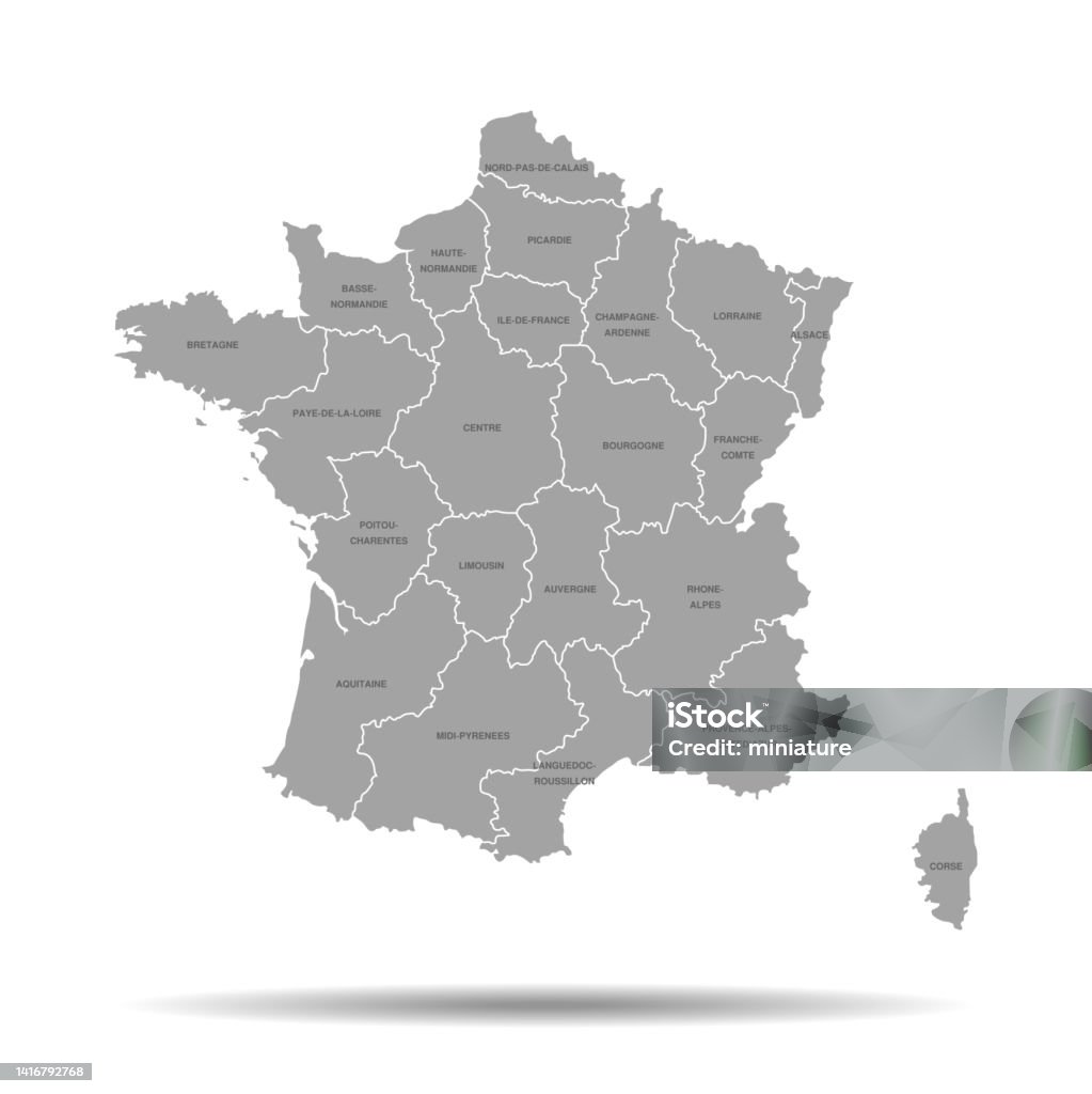 Simple Vector France Map France Map Stock Illustration - Download Image Now - Backgrounds ...
