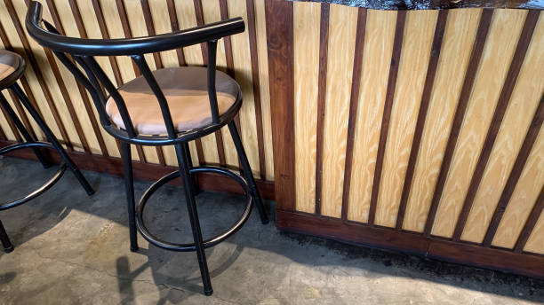 istock chairs in front of a bar table in a cafe 1416796312