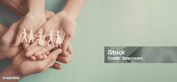 Hands Holding Diversity Family Happy Volunteer Disable Nursing Home Rehabilitation And Health Insurance Concept Stock Photo - Download Image Now