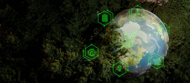 istock Green Energy Concept Illustrative Banner Background 3D Illustration 1416817728