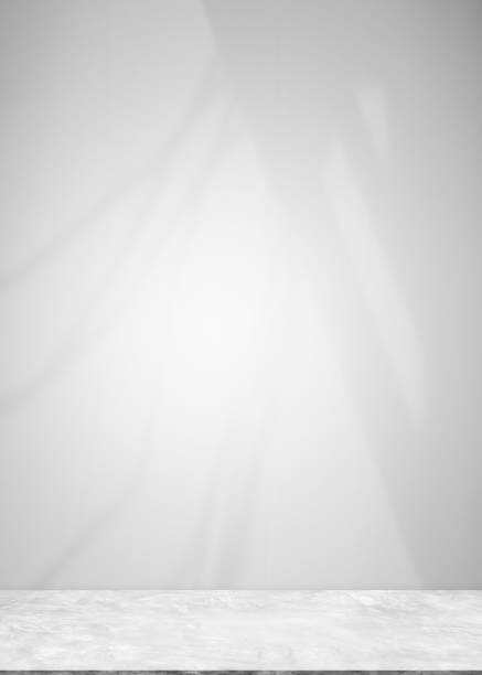 istock Background Studio Room with wall shadow leaves plant. 1416827538