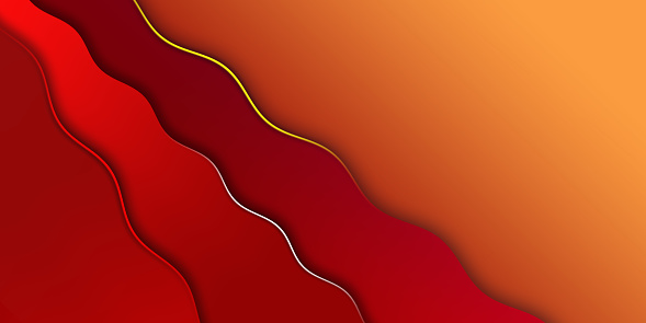 Abstract color gradient background with decorative curved lines. (Red and orange shades). Design for card, brochure, poster, business presentation, flyer,  banner.